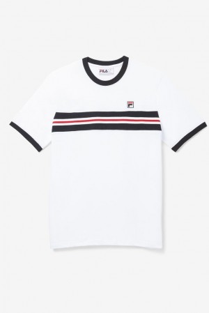 Fila Silver Tee Blancas Negras Rojas | OWTE67358