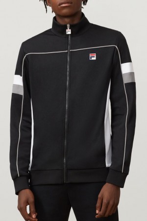 Fila Slalom Track Jacket Blk/Wht/Fgry | IYFH02185