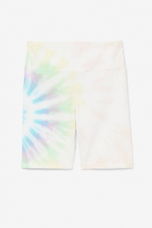 Fila Taima Tie Dye Bike Short Creme | VJHI61572