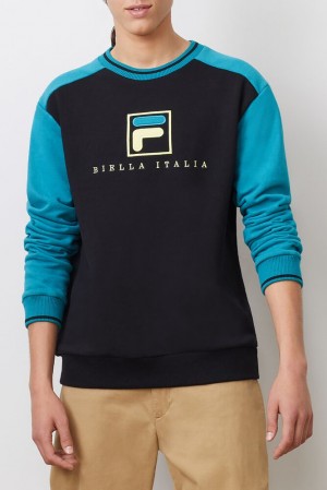 Fila Ventura Sweatshirt Blk/Hblu/Gfus | TFUD87251