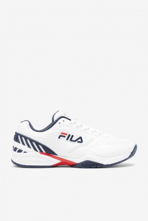 Fila Volley Zone Tennis Shoes Blancas Azul Marino Rojas | GOEW59821