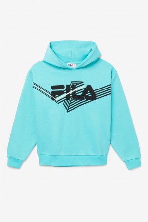 Fila Waldo Hoodie Azules Turquesa Negras | AWEI76185