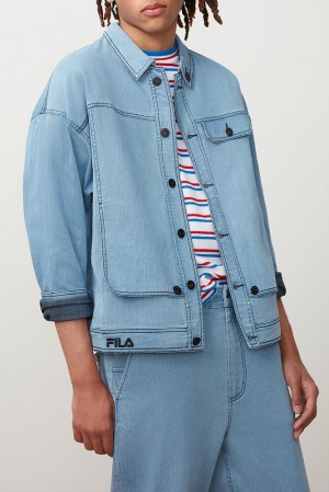 Fila Washington Denim Jacket Denim | KMOP25076