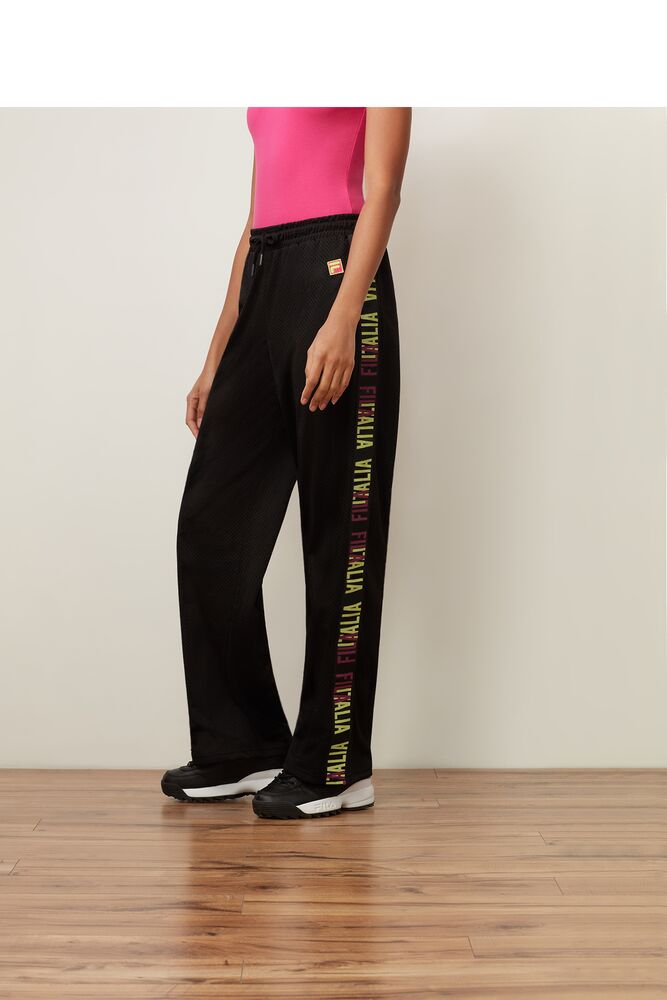 Fila Adora Wide Leg Pant Blk/Fprp/Sgrn | DPRT32859