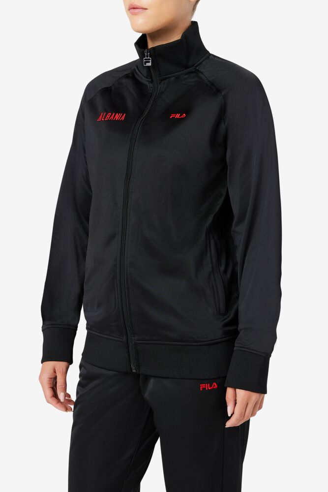 Fila Albania Track Jacket Negras Rojas | DKCV04692