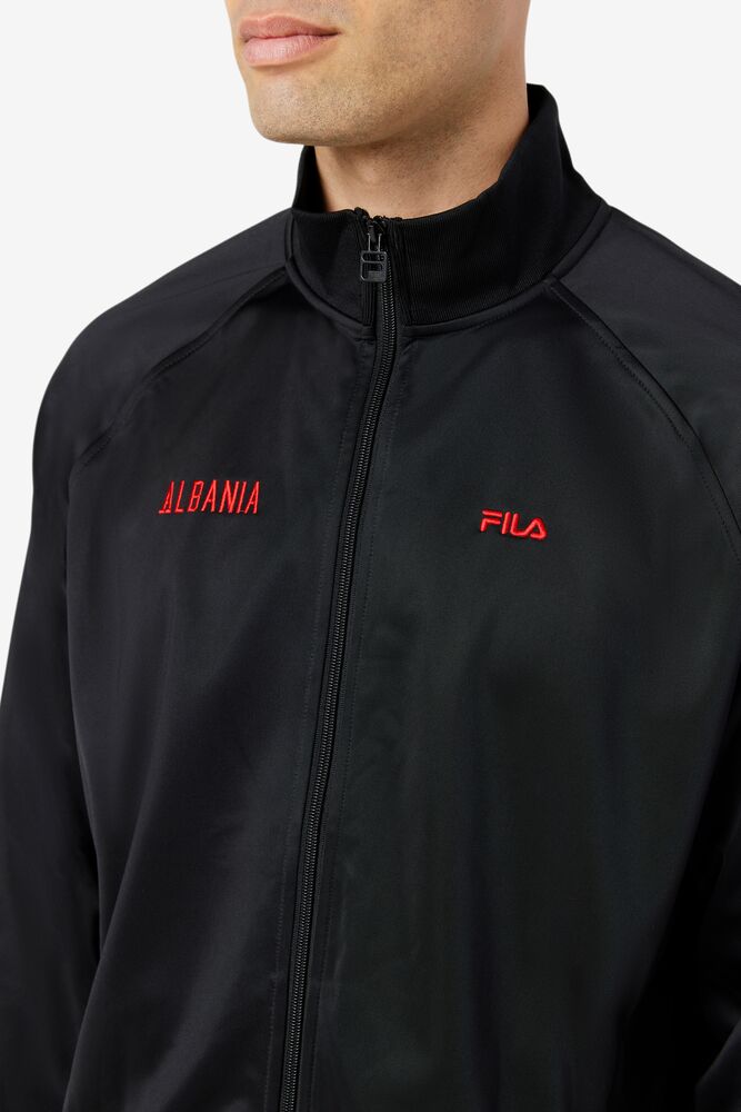 Fila Albania Track Jacket Negras Rojas | DKCV04692