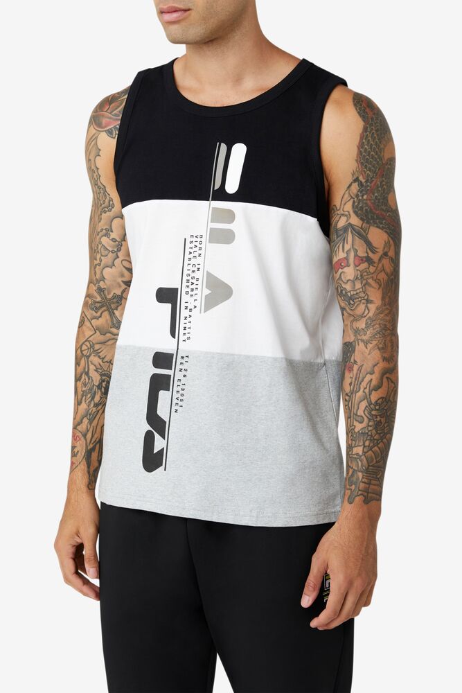 Fila Alf Tank Negras Blancas Gris Claro | GMUL08149