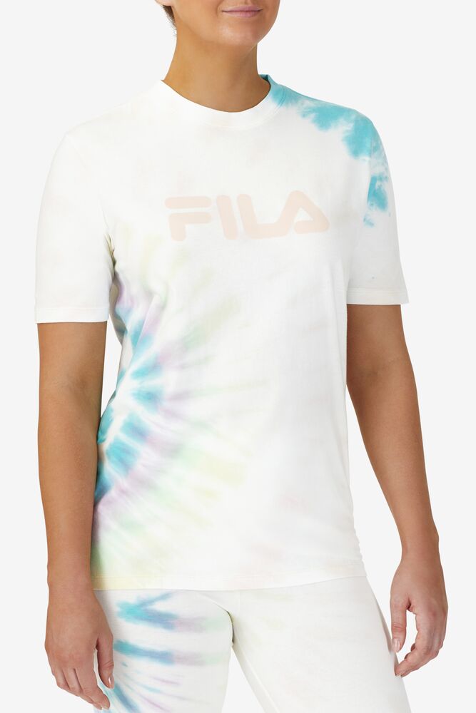 Fila Alivia Tie Dye Tee Creme | NZUX09843