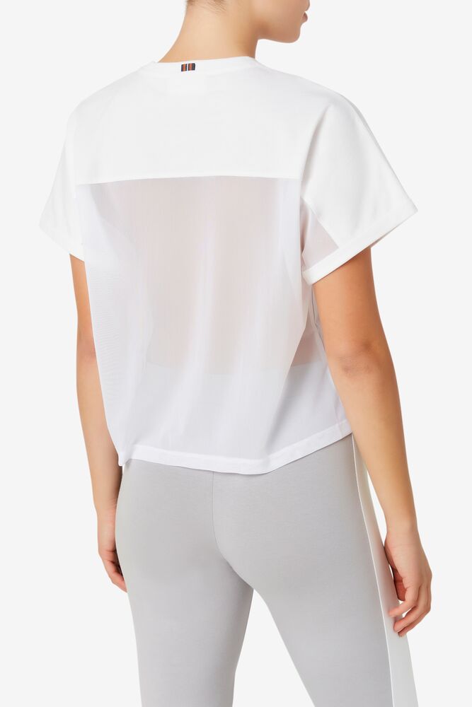 Fila Amytis Mesh Panel Tee Blancas | HZBI78910