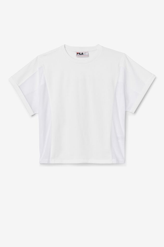 Fila Amytis Mesh Panel Tee Blancas | HZBI78910