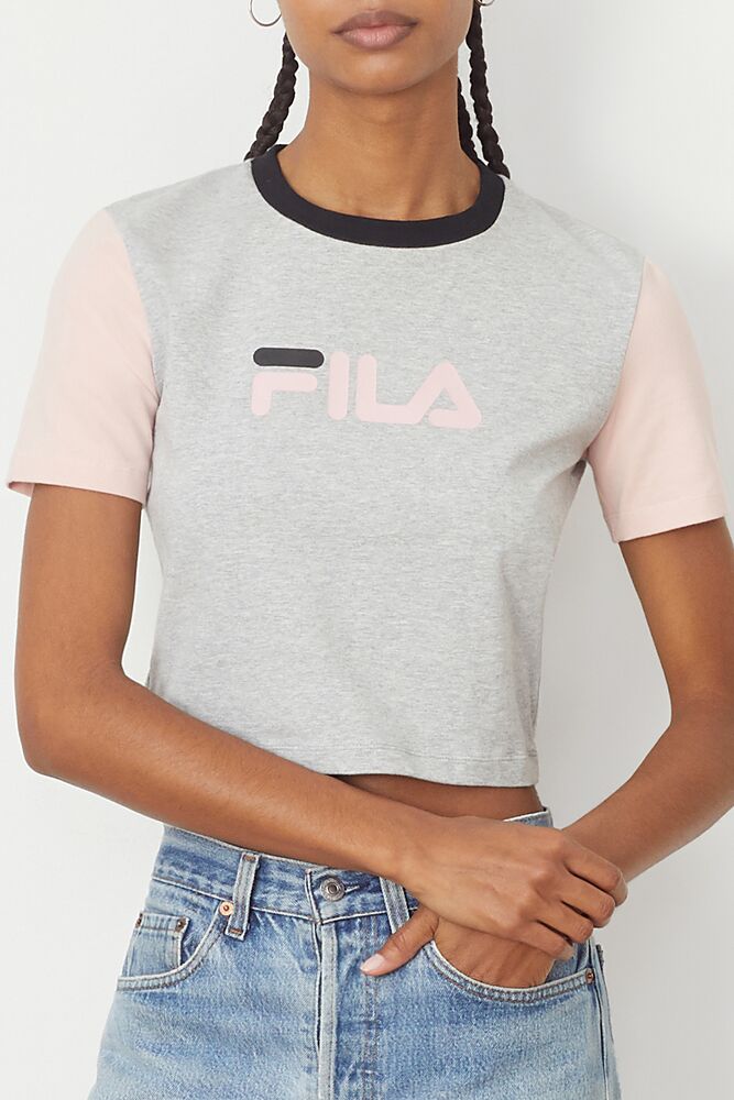 Fila Anna Crop Tee Lgrym/Pskn/Blk | LWZG42319