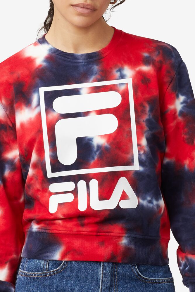 Fila Ashley Tie Dye Sweatshirt Rojas | YQTE45802