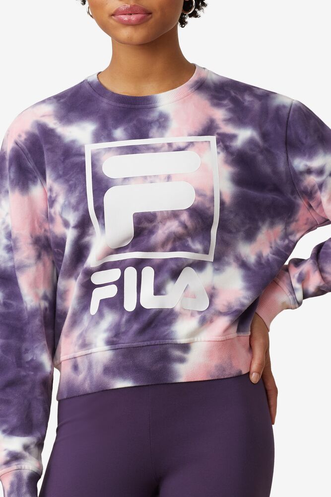 Fila Ashley Tie Dye Sweatshirt Rosas | ACGR80217