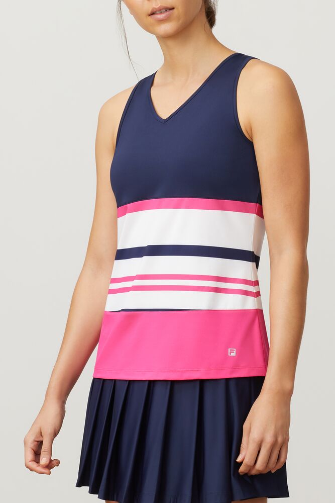 Fila Awning Full Coverage Tank Navy/Wht/Fprp | DXJN03792