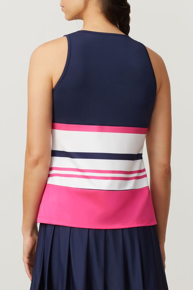 Fila Awning Full Coverage Tank Navy/Wht/Fprp | XBQH23195