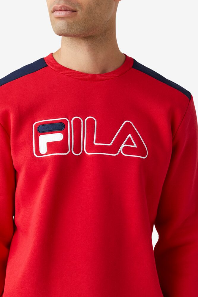 Fila Basil 2 Crew Rojas Blancas | UAXM87635