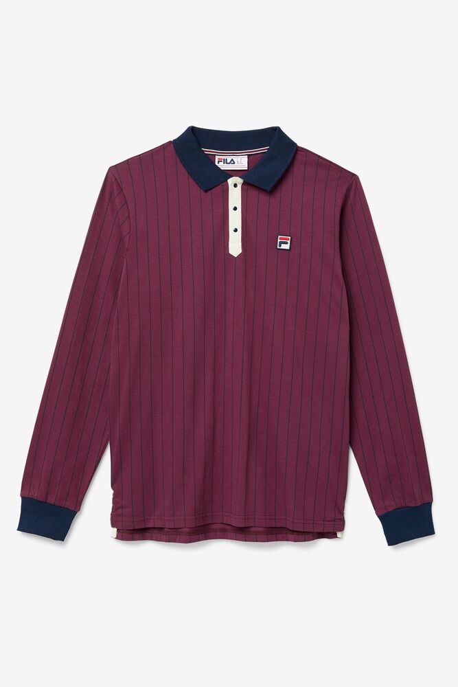 Fila Bb2 Long Sleeve Polo 522 Prune / Peacoat / Turtledove | NCHI73902