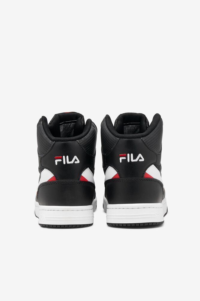 Fila Bbn 92 Mid Tennis Shoes Negras Blancas Rojas | WESU03184