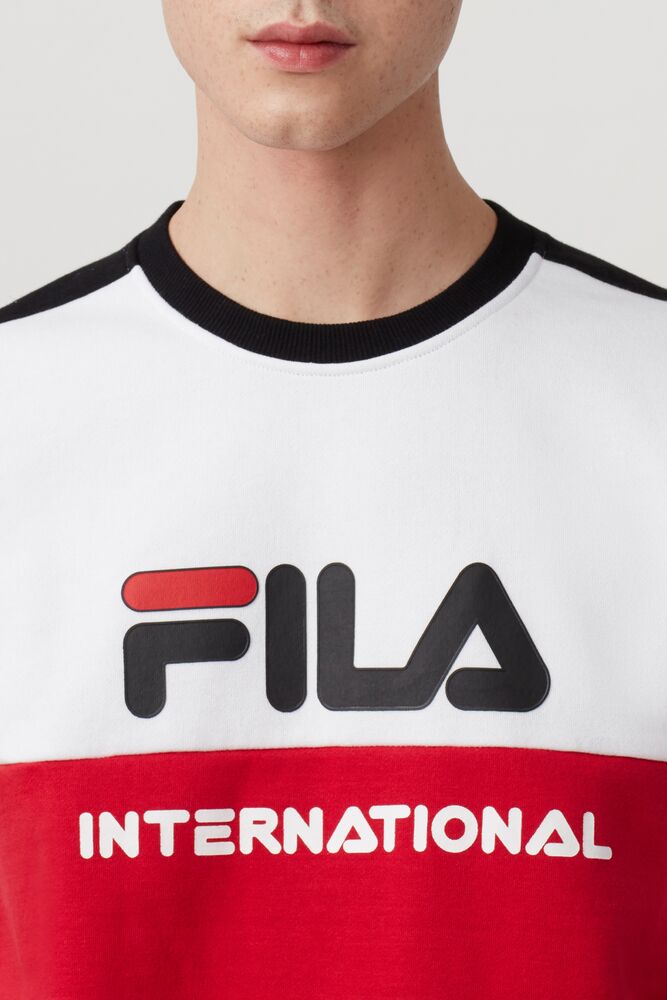 Fila Bravo Sweatshirt Wht/Cred/Peac | NUFW62539