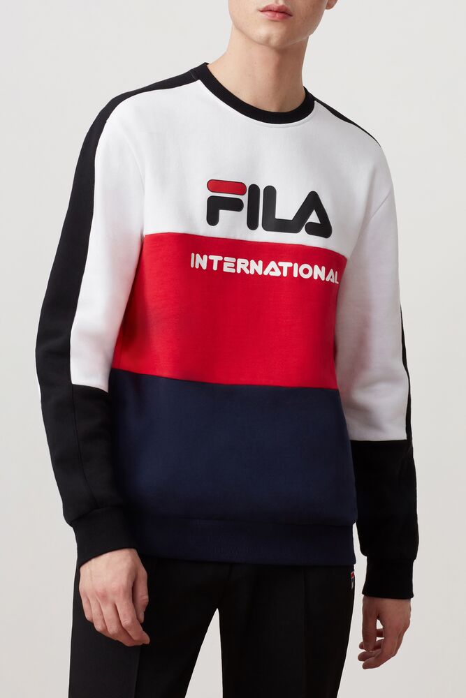 Fila Bravo Sweatshirt Wht/Cred/Peac | NUFW62539