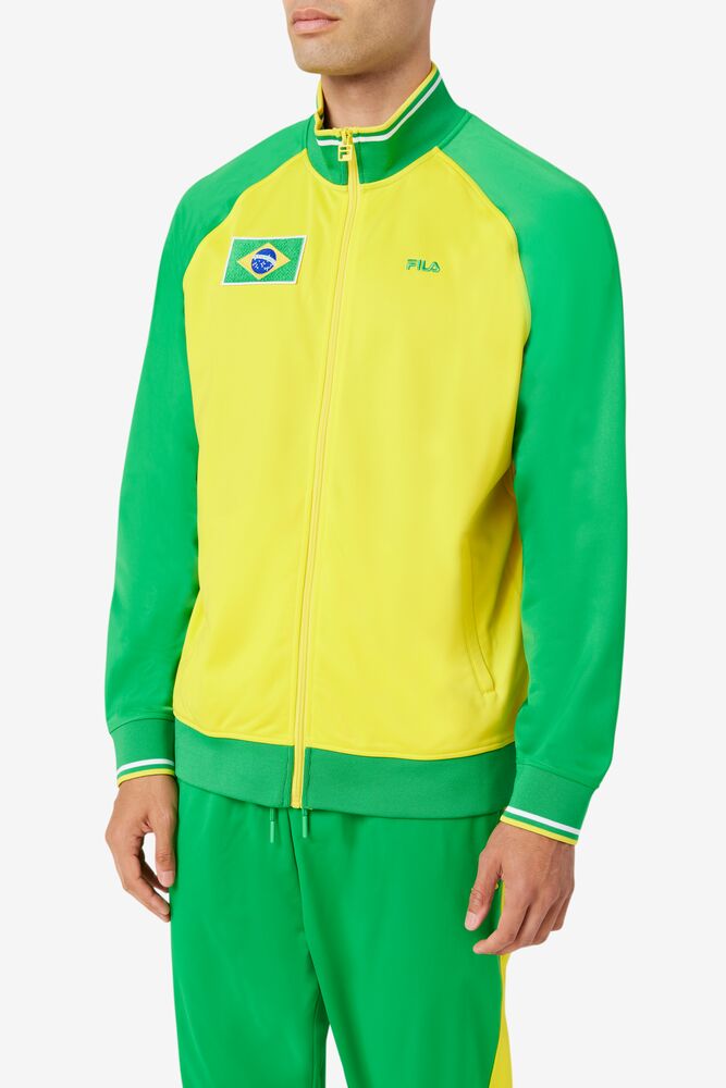 Fila Brazil Track Jacket Amarillo Verde Blancas | FMTG51479