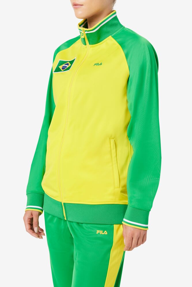 Fila Brazil Track Jacket Amarillo Verde Blancas | FMTG51479