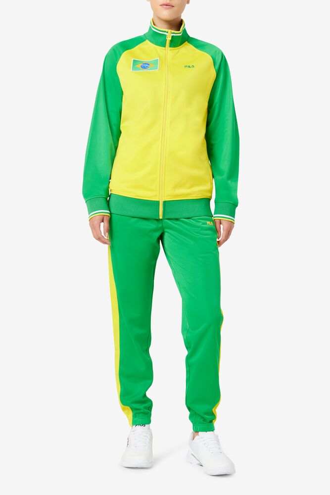 Fila Brazil Track Jacket Amarillo Verde Blancas | FMTG51479