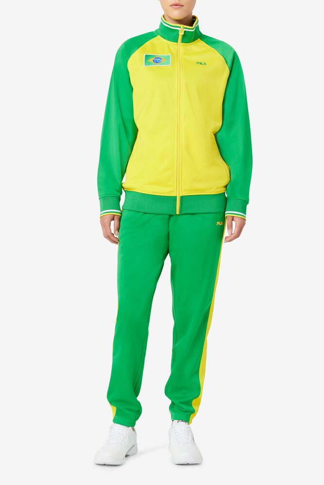 Fila Brazil Track Pant Verde Amarillo | BVKI71203