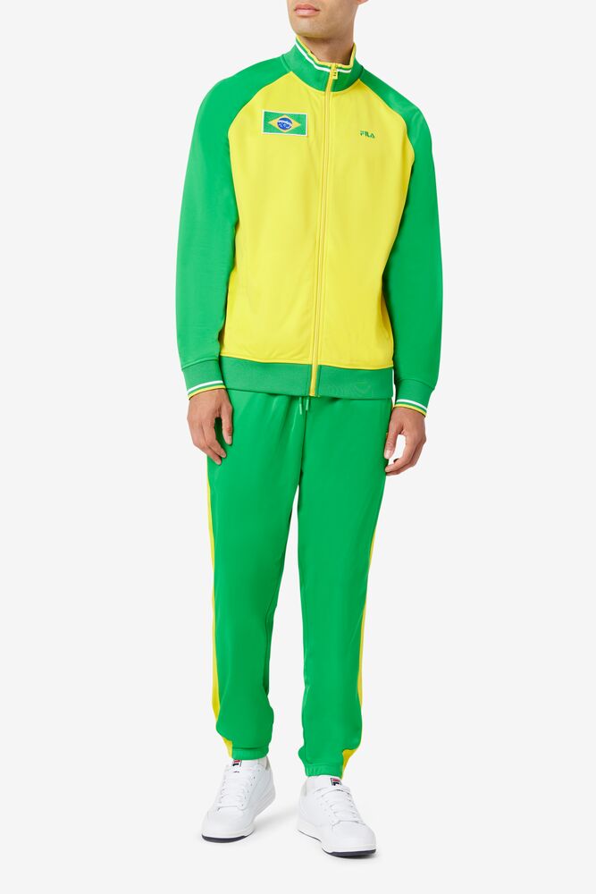 Fila Brazil Track Pant Verde Amarillo | BVKI71203