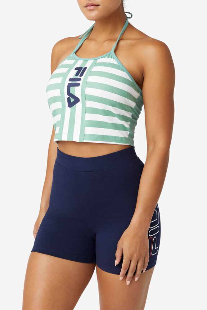 Fila Brinley Halter Tank Verde Blancas | CZBH97853