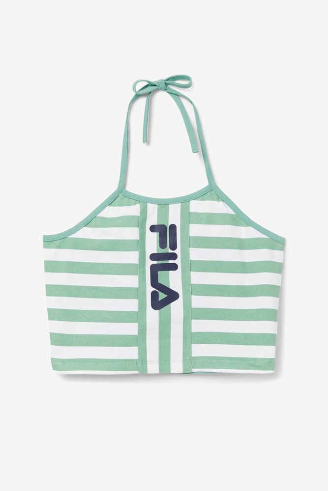 Fila Brinley Halter Tank Verde Blancas | CZBH97853