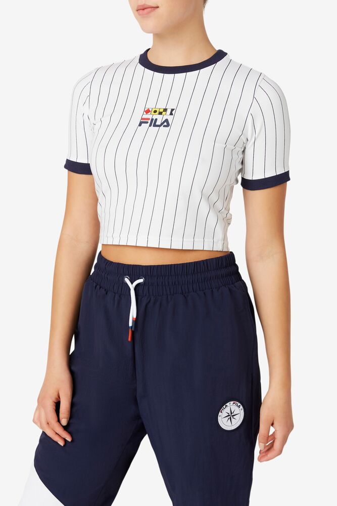 Fila Carola Cropped Ringer Tee Blancas | GZPN90862