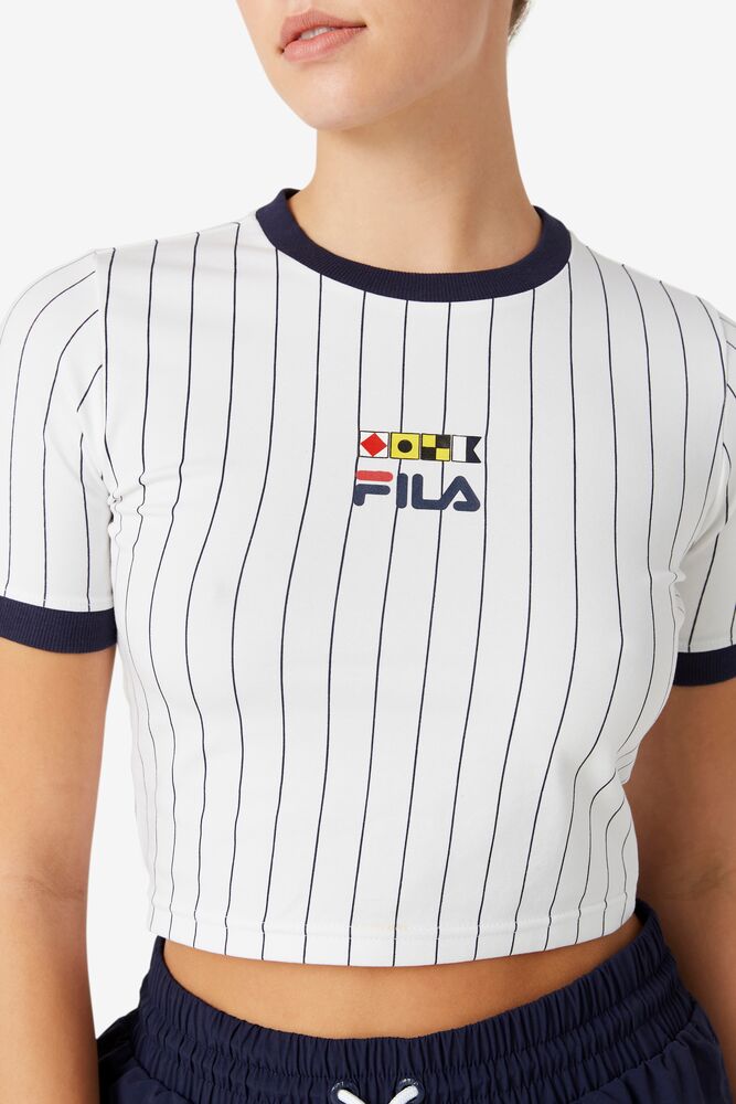 Fila Carola Cropped Ringer Tee Blancas | GZPN90862