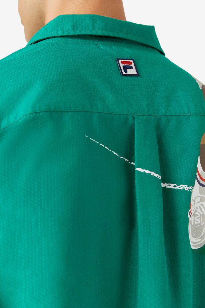 Fila Chamberlin Seersucker Shirt Verde | PESA29786