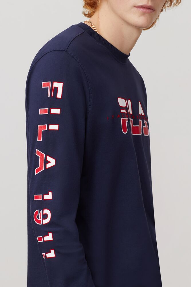 Fila Christophe Long Sleeve Tee Peac/Cred/Wht | TQSA65473