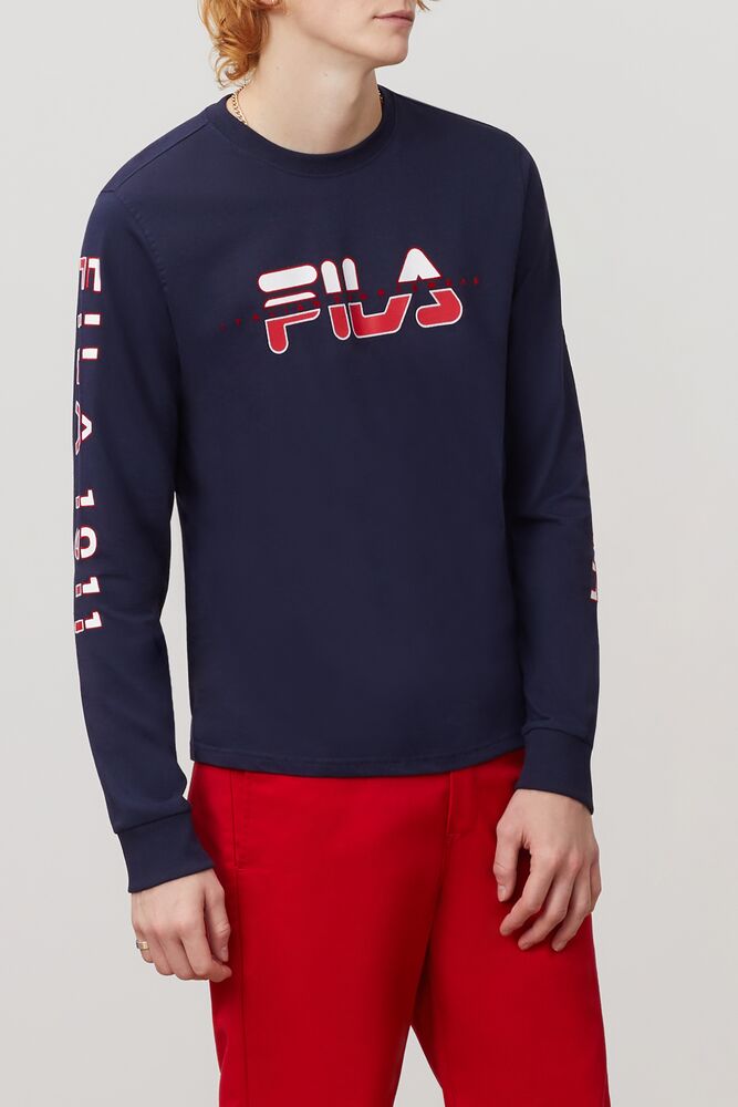 Fila Christophe Long Sleeve Tee Peac/Cred/Wht | TQSA65473