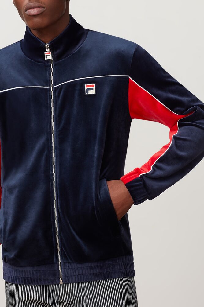 Fila Cisco Velour Jacket Rojas Blancas | BDAC56798