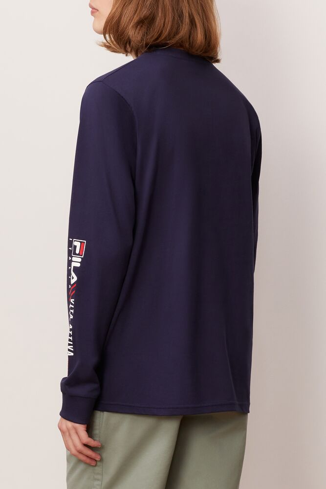 Fila Collinson Long Sleeve Tee Peac/Cred/Wht | FDOH59402