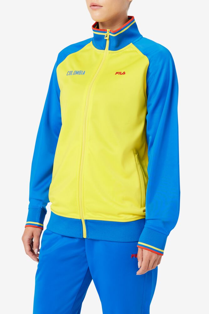 Fila Colombia Track Jacket Amarillo Azules Rojas | OLJV15497