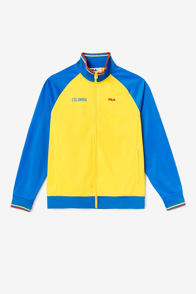 Fila Colombia Track Jacket Amarillo Azules Rojas | OLJV15497