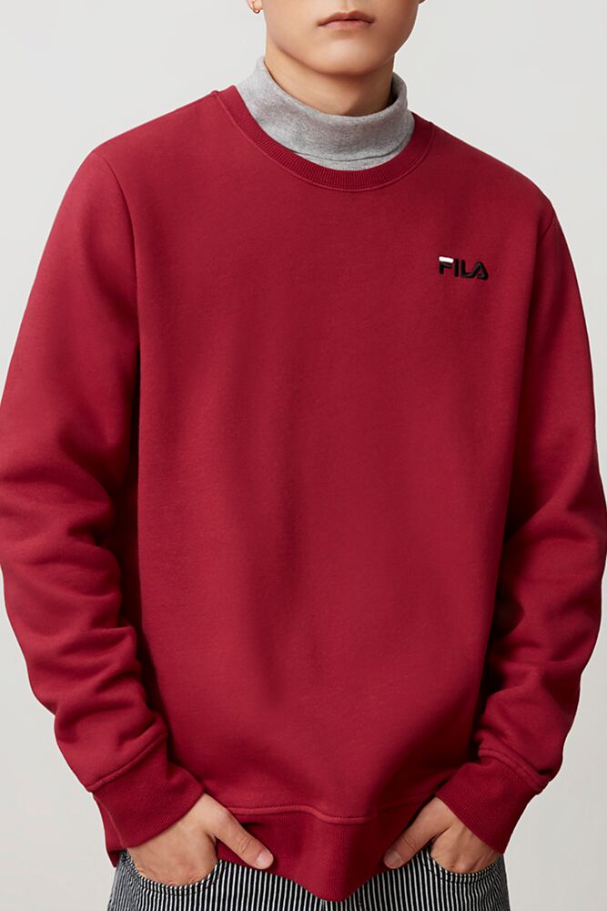 Fila Colona Sweatshirt Rojas Negras Blancas | WXKS73041