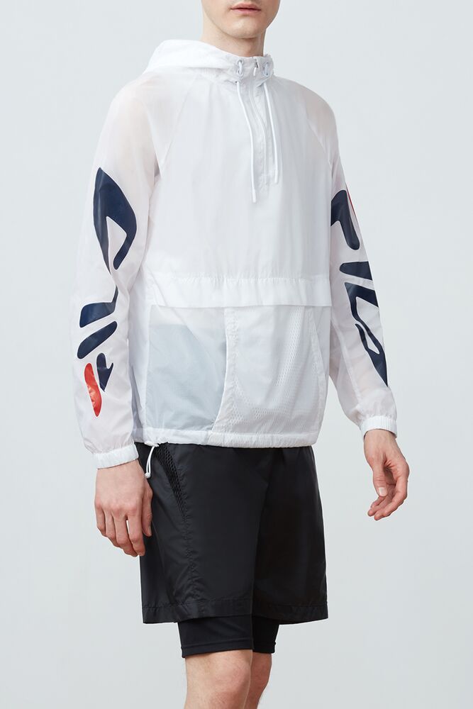 Fila Conrad Half Zip Jacket Wht/Peac/Cred | OSPZ78635