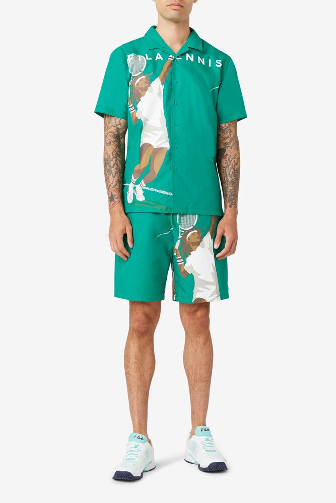 Fila Cook Seersucker Short Verde | LVJD19705