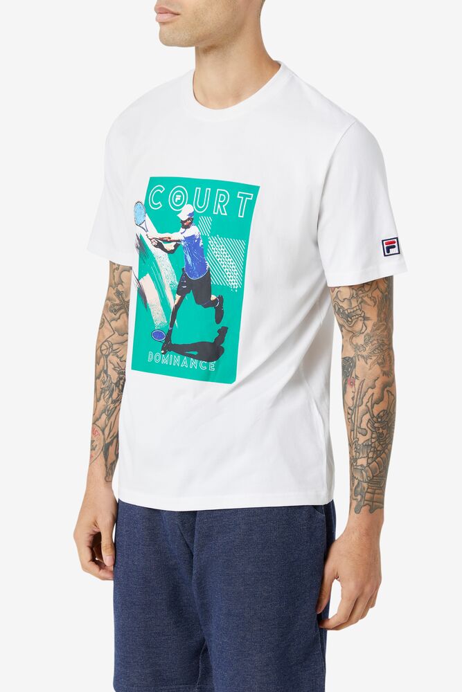 Fila Court Dominance Tee Blancas Verde | KOXF03275