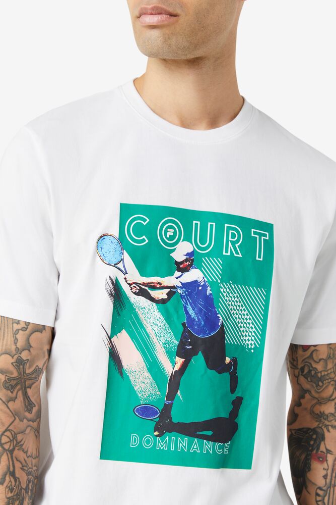 Fila Court Dominance Tee Blancas Verde | KOXF03275