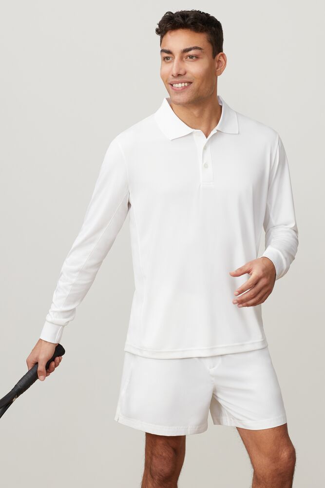 Fila Crestable Long Sleeve Polo Blancas | EJMW58014