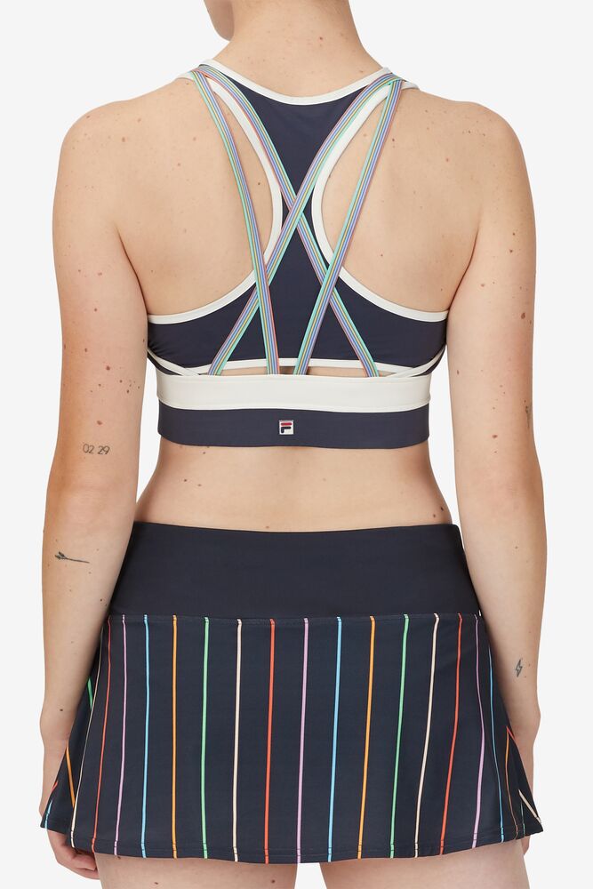 Fila Cross Court Cross Back Bra Top Indigo Blancas | OJQY93608