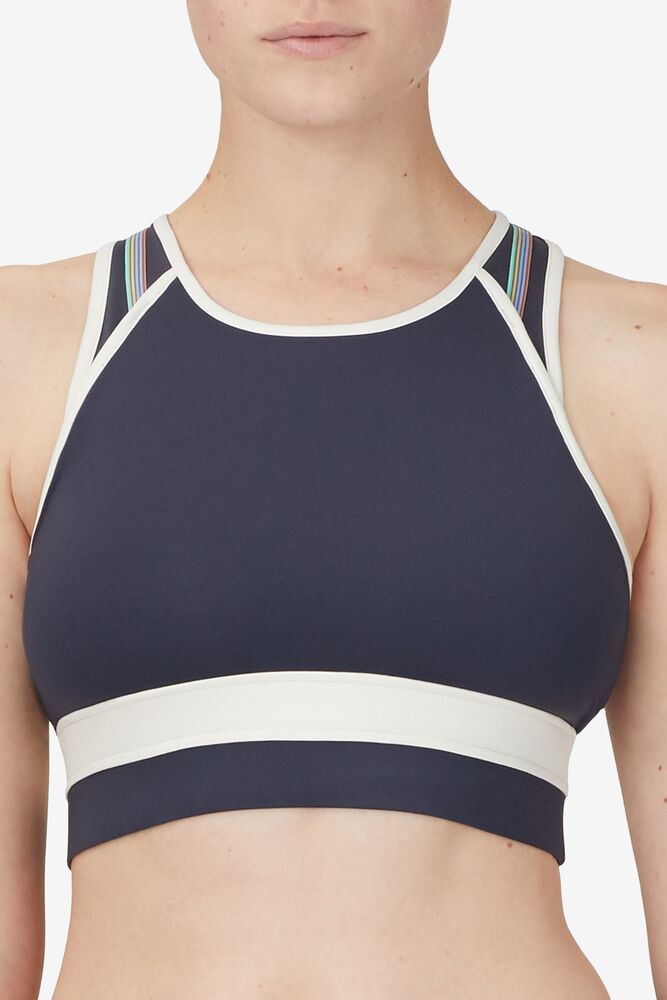 Fila Cross Court Cross Back Bra Top Indigo Blancas | OJQY93608