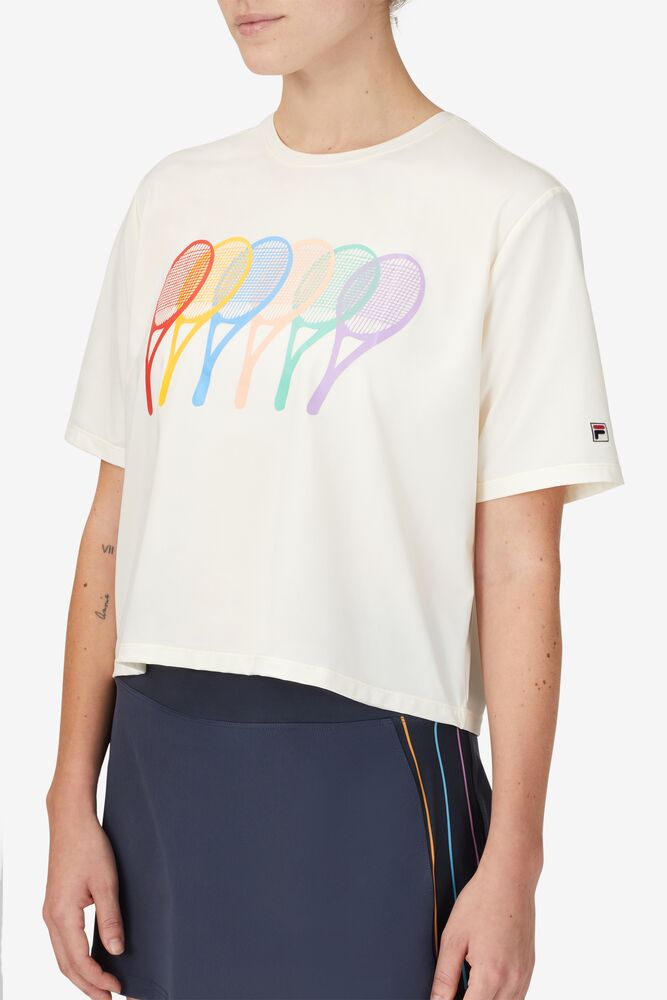 Fila Cross Court Graphic Tee Blancas | TGUR46139