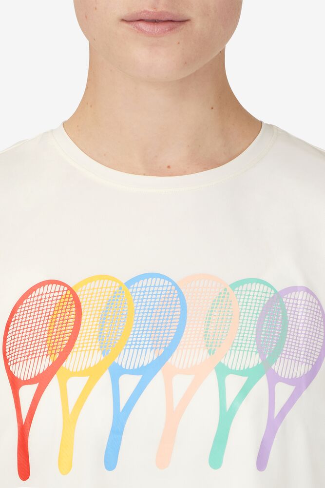 Fila Cross Court Graphic Tee Blancas | TGUR46139